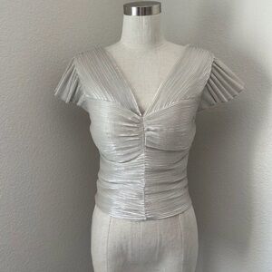NWT Silver Ruched Women's Top